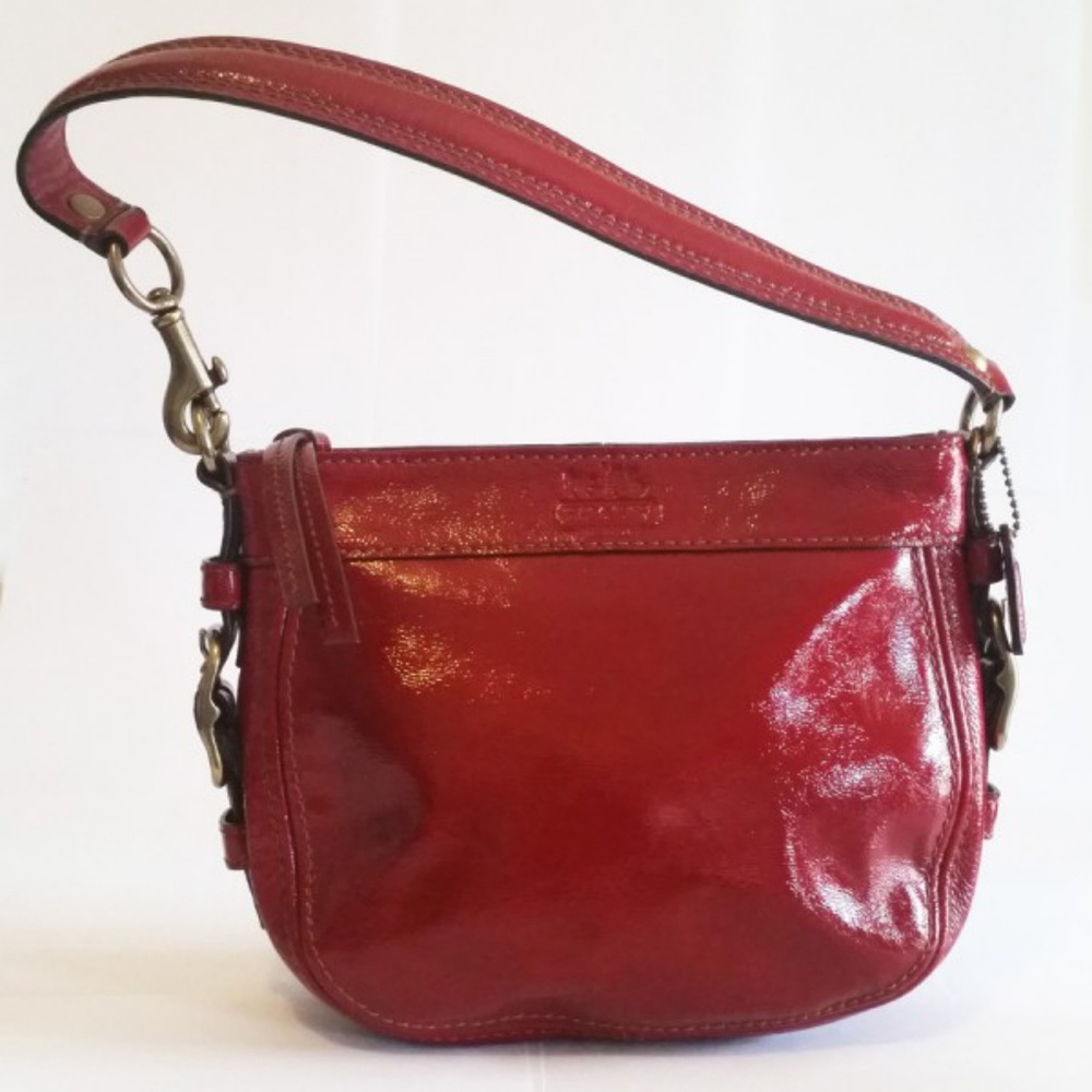 Coach Red Patent Leather Shoulder Purse